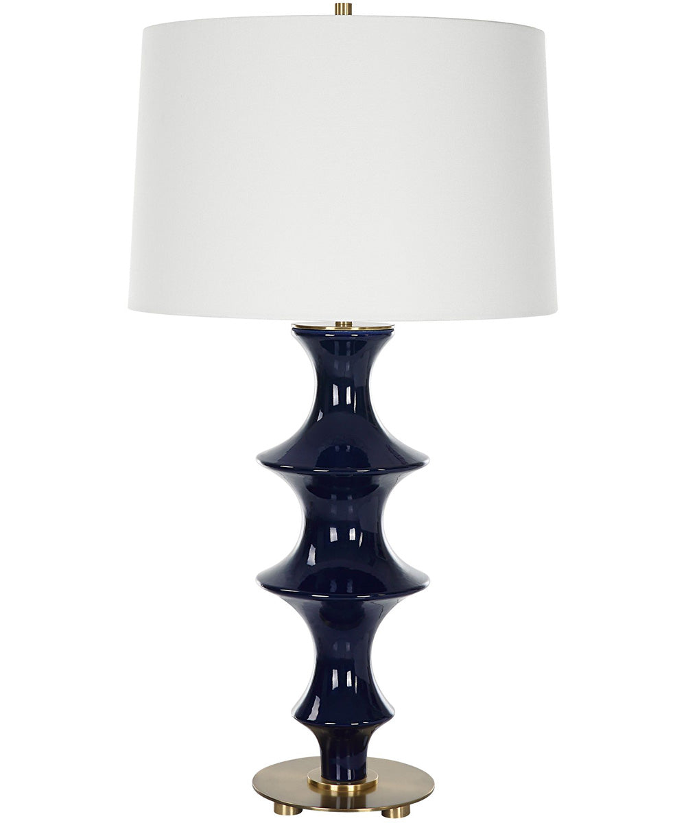 Coil Sculpted Blue Table Lamp