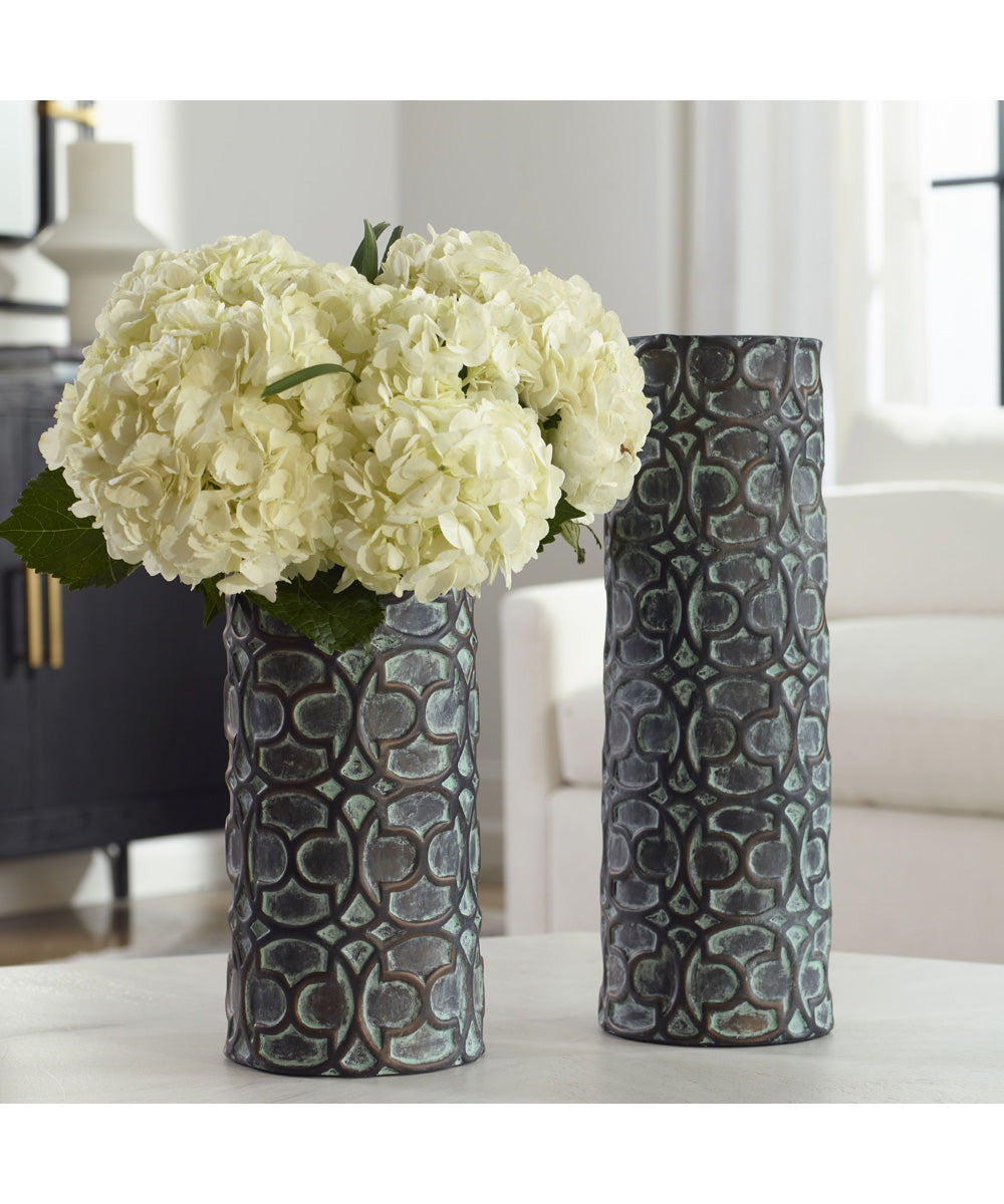 Baltra Bronze Patina Vases, Set of 2