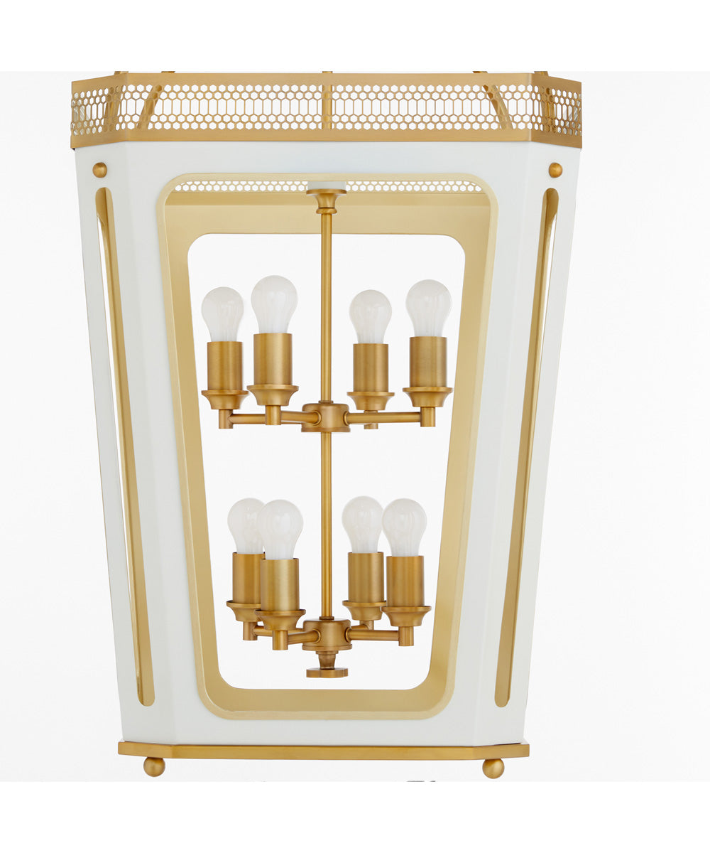 Loire 8-light Pendant Studio White|Brushed Brass