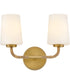 Kline 2-Light Small Two Light Vanity in Lacquered Brass