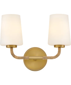 Kline 2-Light Small Two Light Vanity in Lacquered Brass