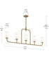 Mack 5-Light Linear Chandelier with Layered Glass Shades Brushed Gold