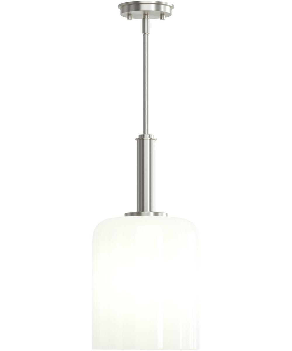 Reines 1-Light Pendant with Opal Glass Shade Brushed Nickel