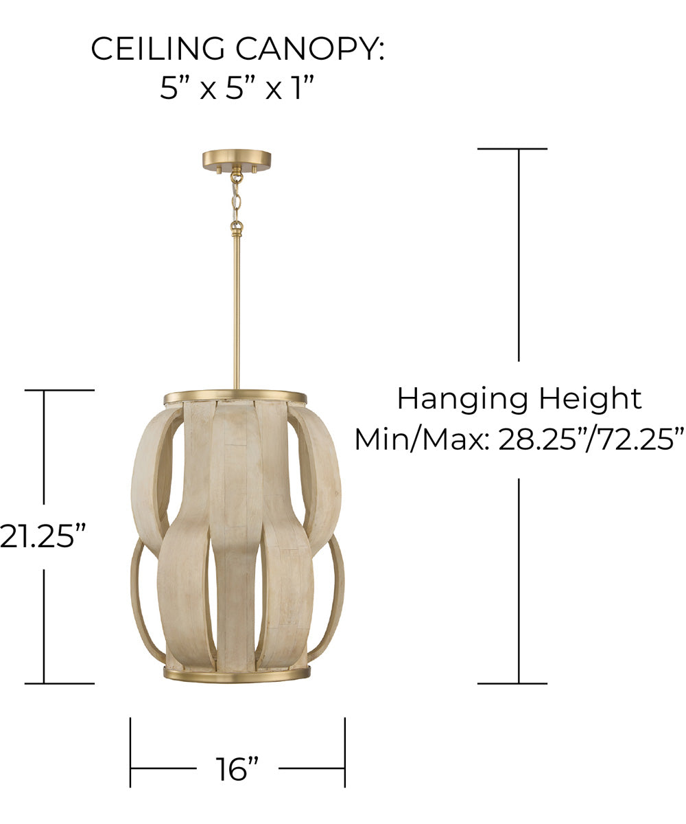 Willa 1-Light Pendant Matte Brass