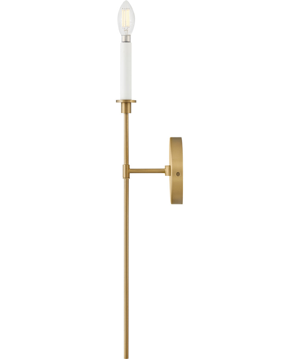 Hux 1-Light Large Single Light Sconce in Lacquered Brass