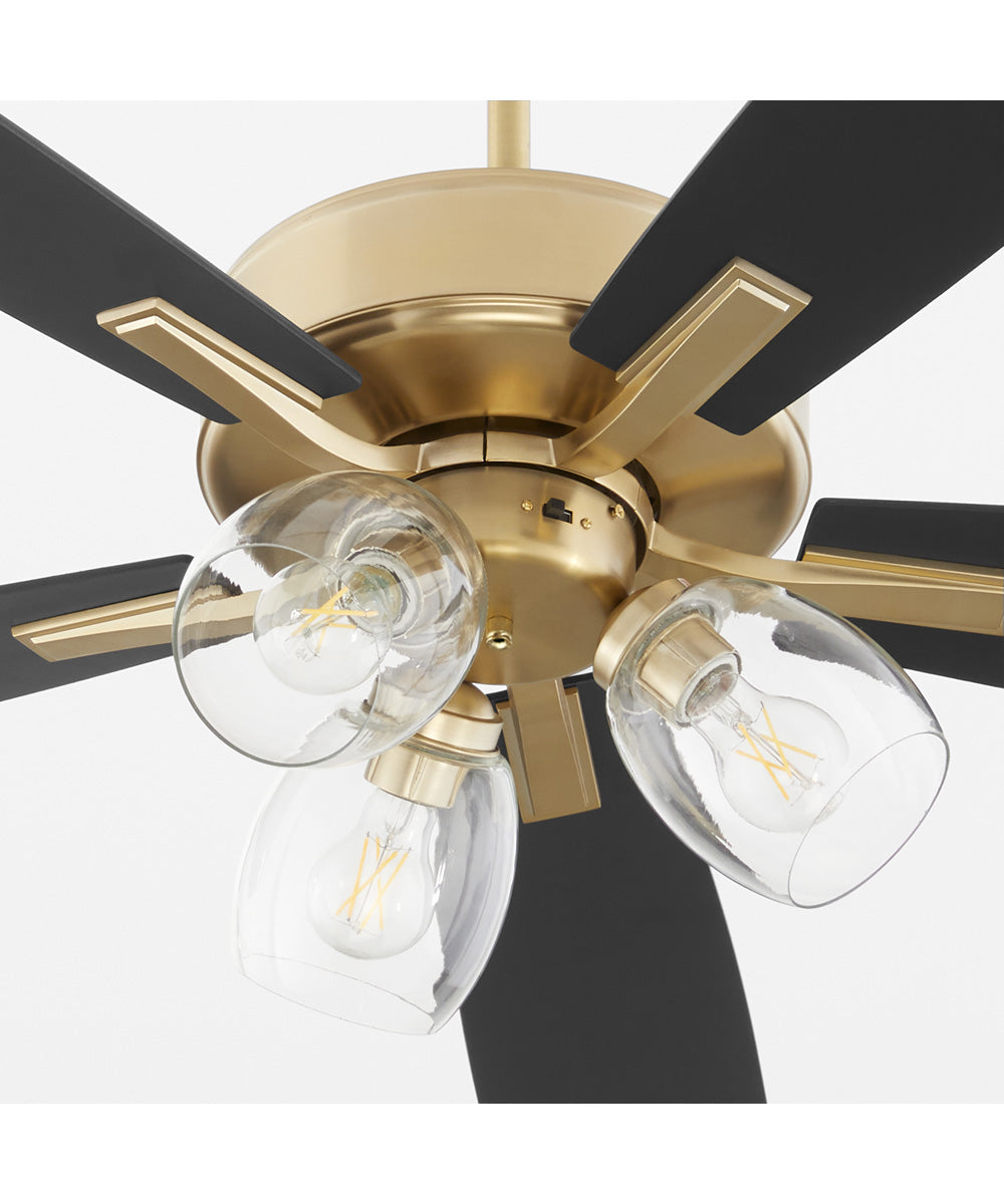 52" Ovation 3-light Ceiling Fan Aged Brass