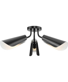 Cornett 44.12 in. 3-Light Contemporary Flush Mount Light Matte Black