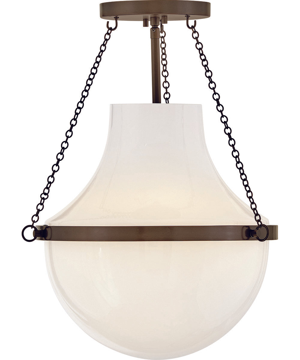 Collins 1-Light Medium Semi-Flush Mount in Heritage Bronze