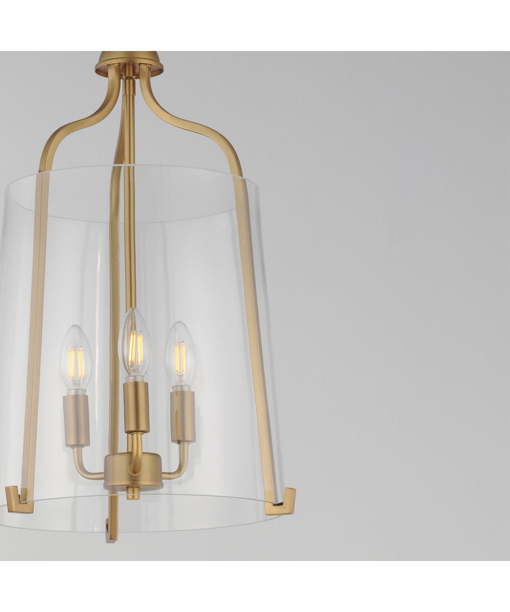 Bellmore 3-Light Foyer Pendant Natural Aged Brass