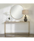 Console Table with Mirrored Shelves in Warm Gold