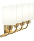 Reines 4-Light Bath Vanity with Opal Glass Shades Brushed Gold