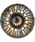 8" Wide Tiffany Jeweled Peacock Flush Mount