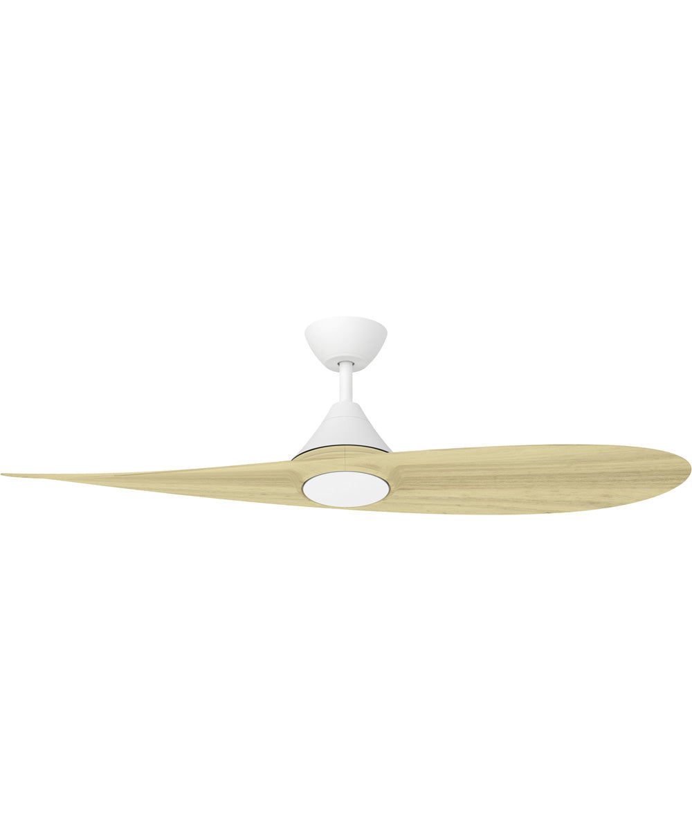 Surf 56 inch 2-Blade Marine Grade Fan w LED Matte White / White Oak
