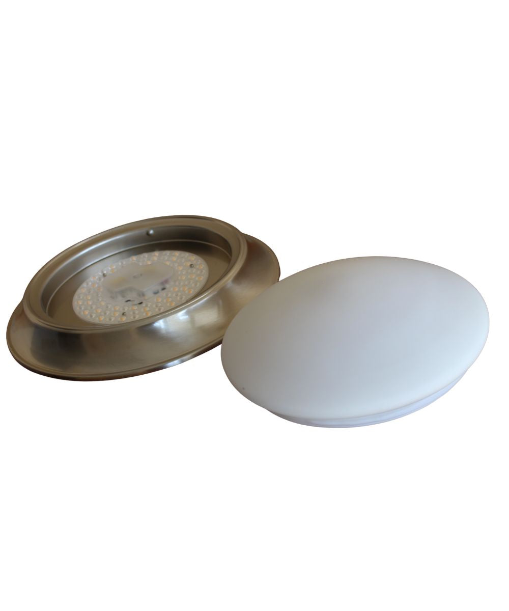 13"w 1-Light LED Flush Mount Ceiling Light Fixture Brushed Nickel Finish by RP Lighting