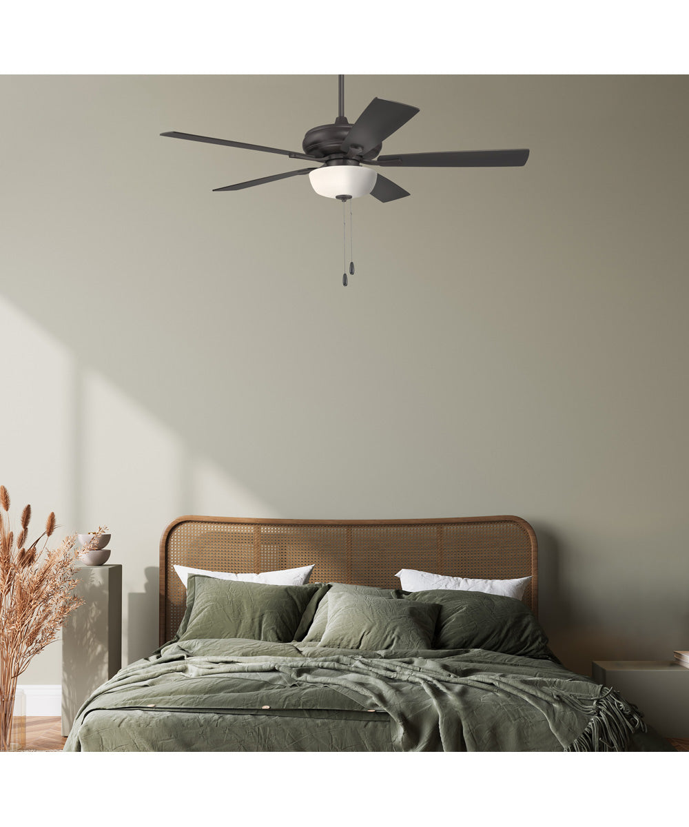 EOS 2 Light Frosted White Bowl 52" Ceiling Fan 2-Light Fan Classic Bronze