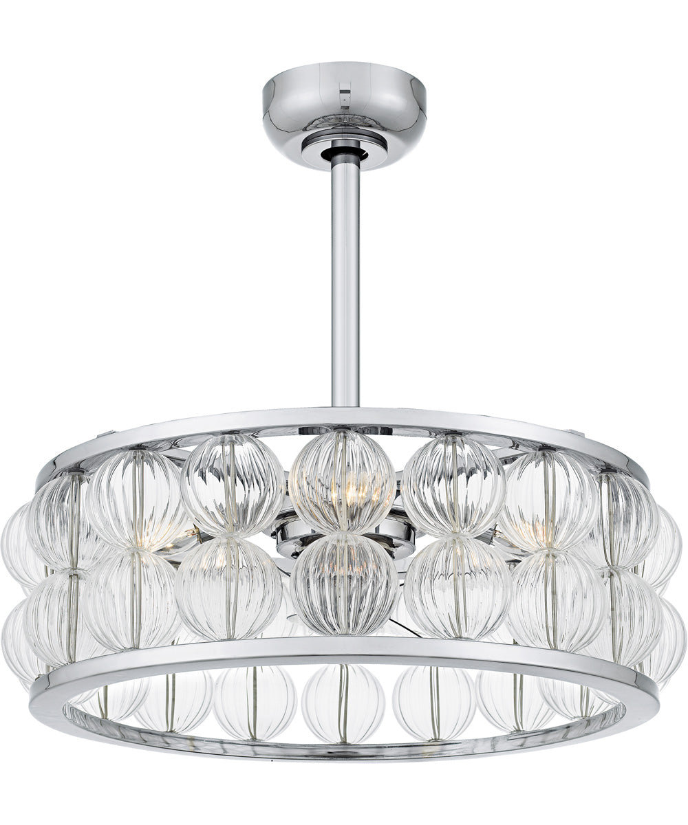 23" Terrarock 4-light Fandelier Polished Chrome