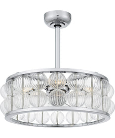 23" Terrarock 4-light Fandelier Polished Chrome