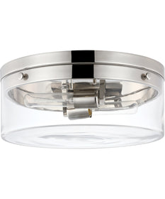 Intersection 2-Light Close-to-Ceiling Polished Nickel