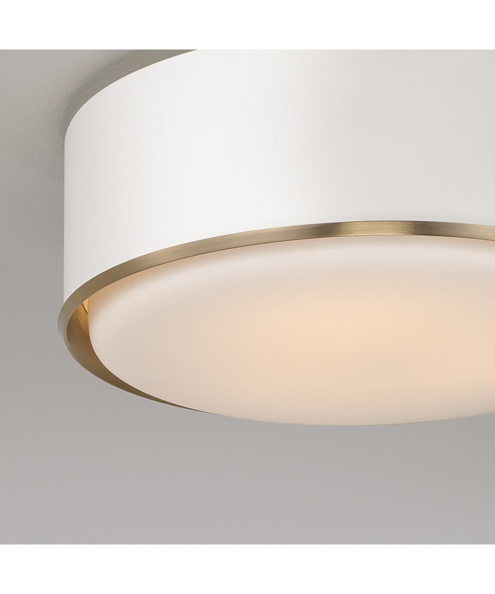 Carlton 3-Light Flush Matte Brass and White