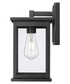 11"H Bowton II Outdoor Wall Light - Motion Sensor Dusk to Dawn Matte Black Finish with Glass Shade by Millennium Lighting