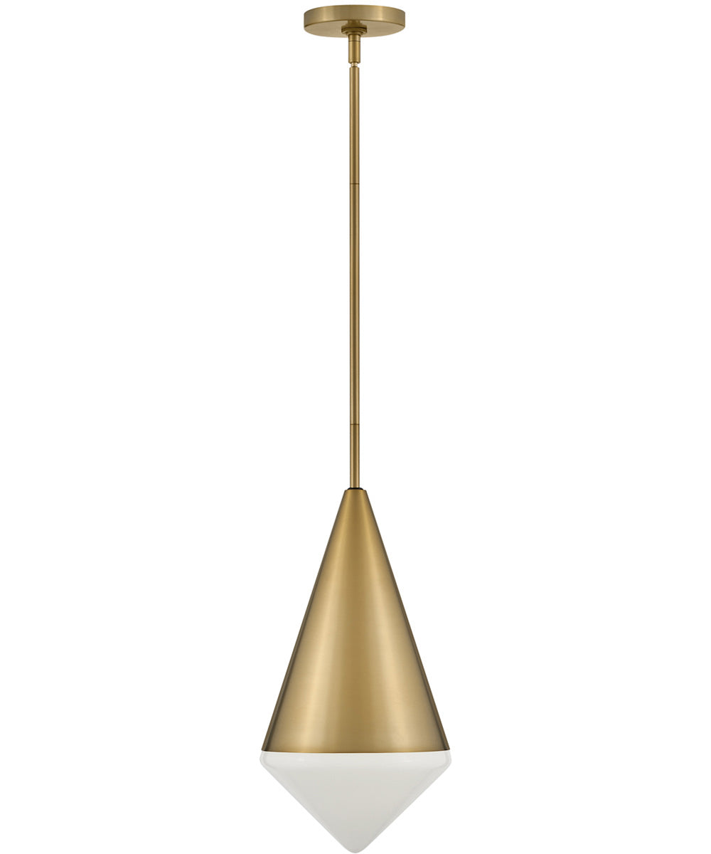 Betty 1-Light Small Pendant in Lacquered Brass