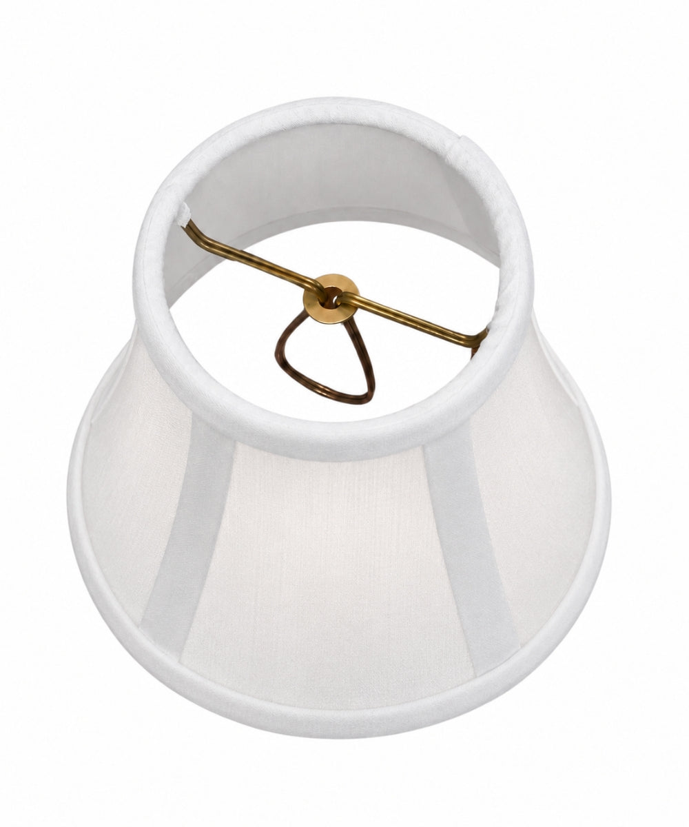 3x6x5 Off White Silk Shantung Mini Bell 7/8" Candle Clip Softback Lampshade