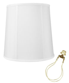10x12x12" CLIP-ON FITTER White Shantung Fabric Drum Lampshade