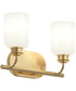Reines 2-Light Bath Vanity with Opal Glass Shades Brushed Gold
