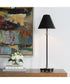 1-Light Buffet Lamp with Diamond Knurl Detail in Black and Antique Brass