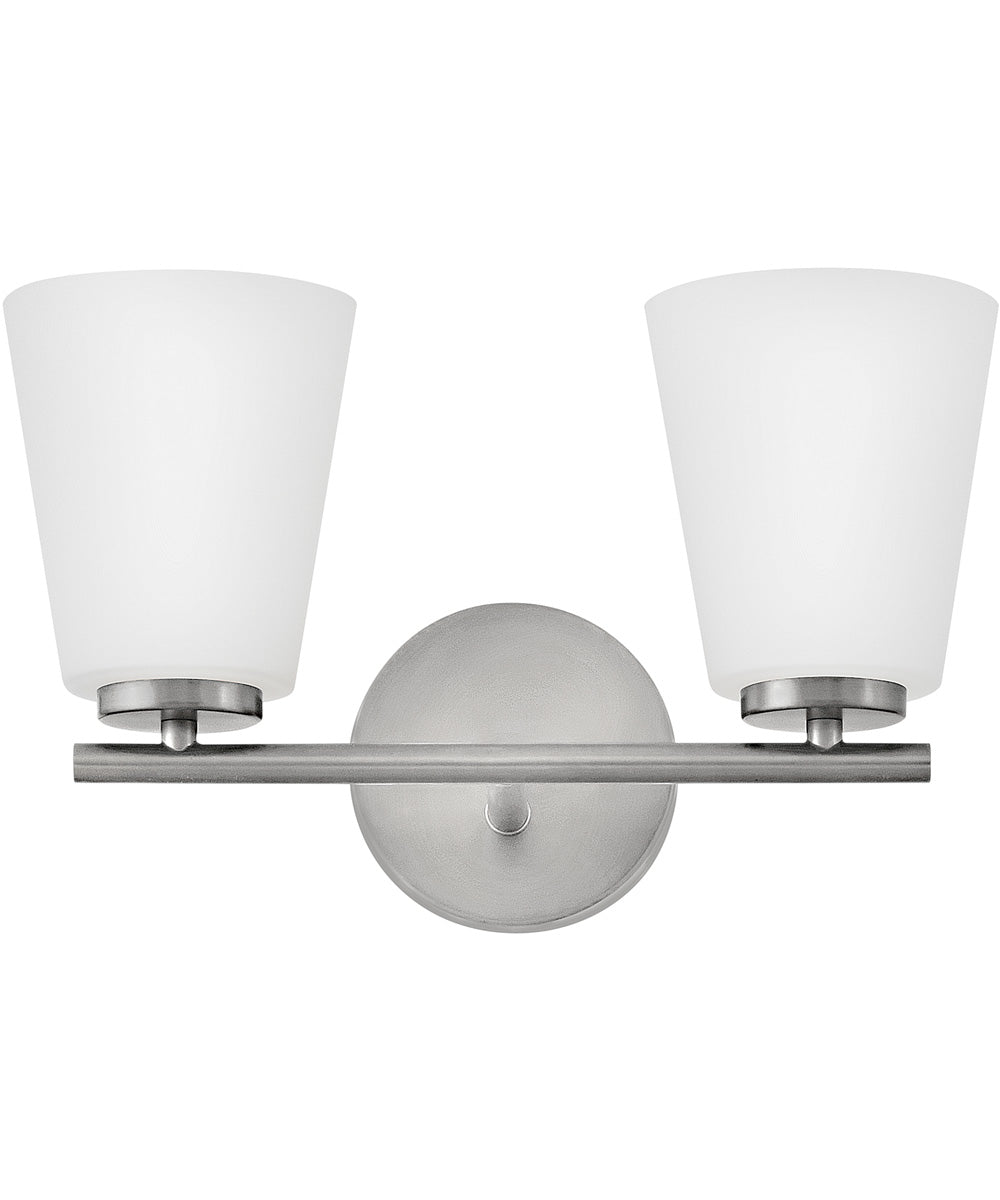 Bri 2-Light Small Two Light Vanity in Brushed Nickel