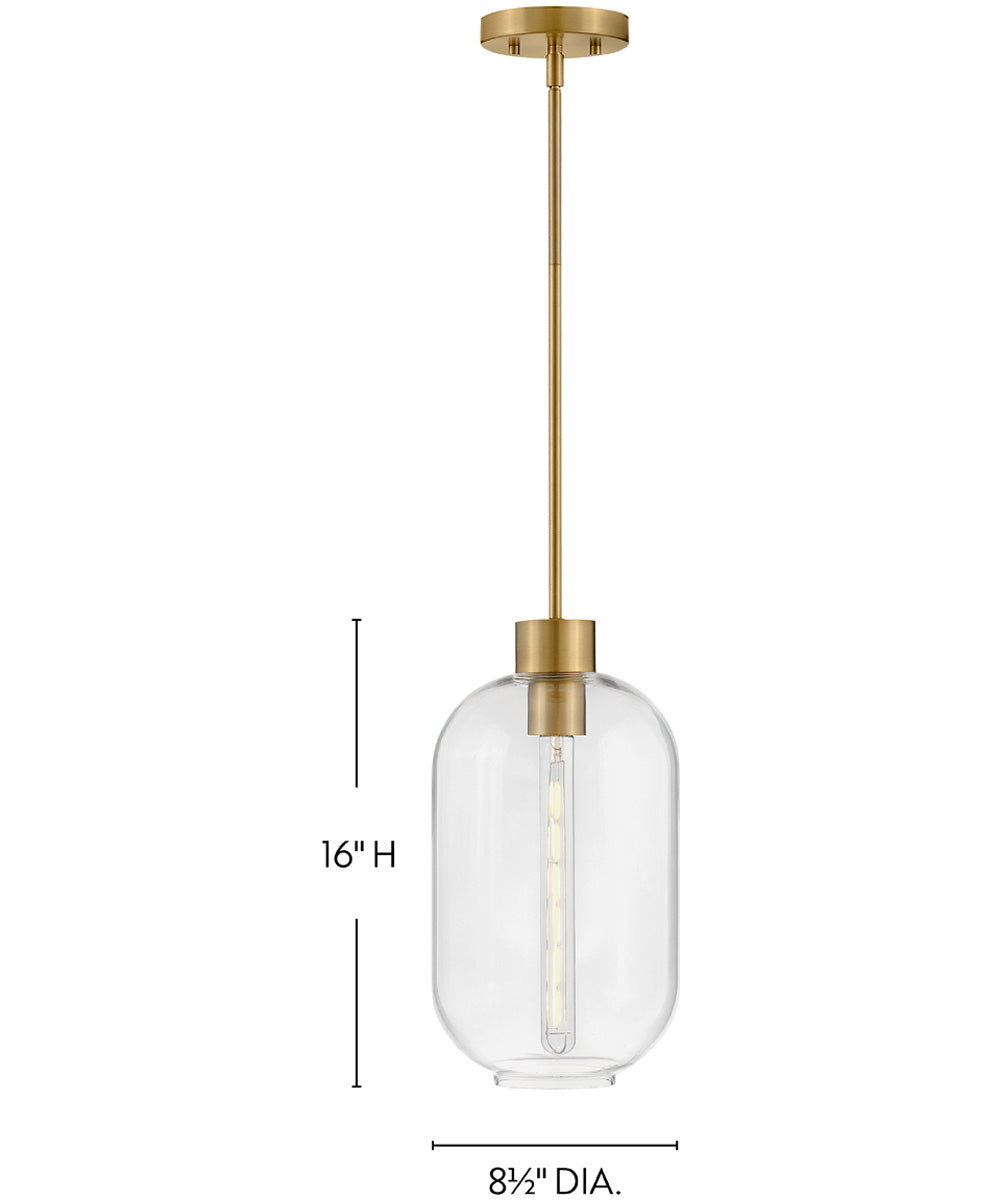 Greer 1-Light Small Pendant in Lacquered Brass