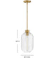 Greer 1-Light Small Pendant in Lacquered Brass