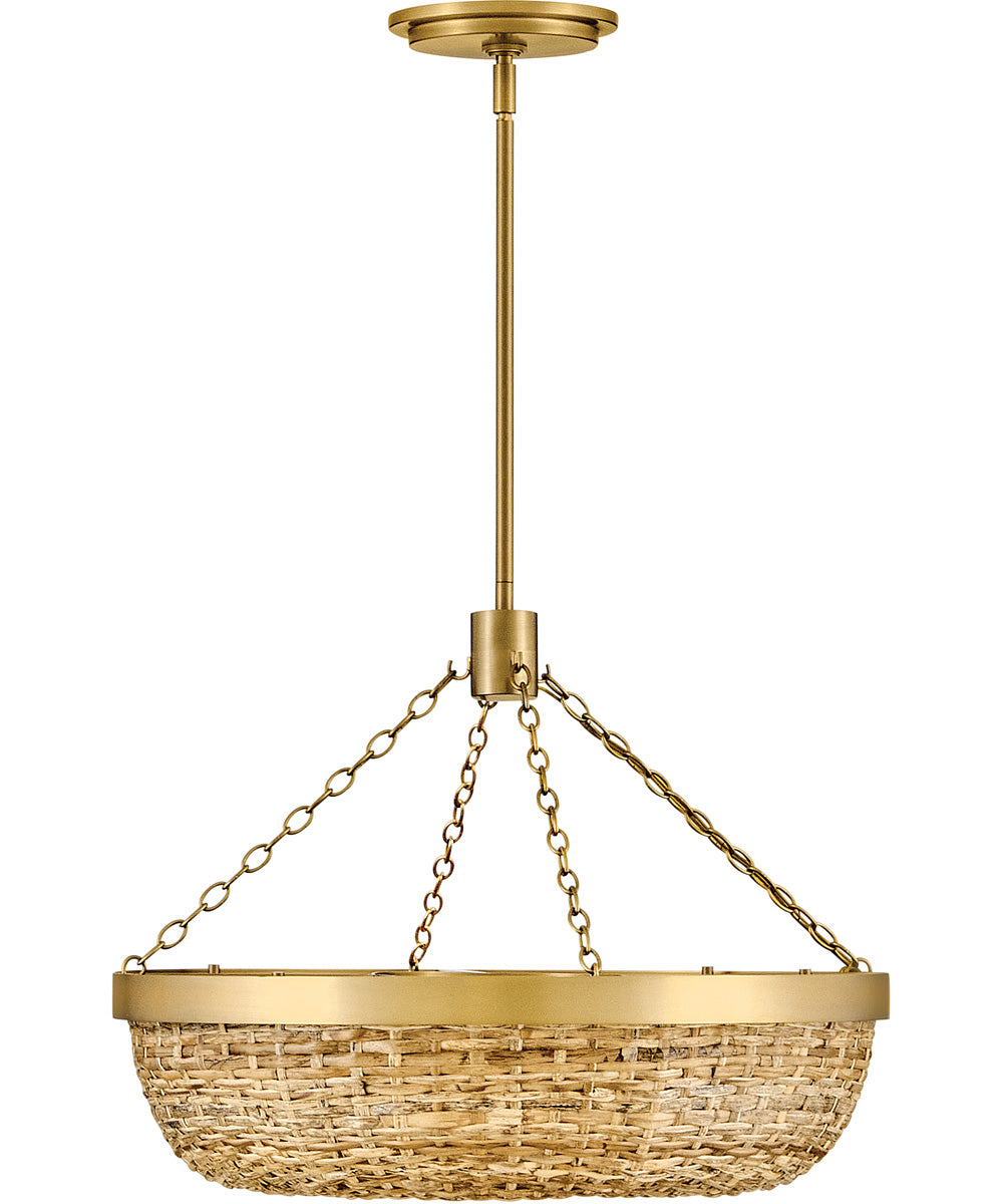 Sanibel 4-Light Medium Convertible Semi-Flush Mount in Lacquered Brass