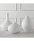 Apothecary Satin White Vases, Set of 3