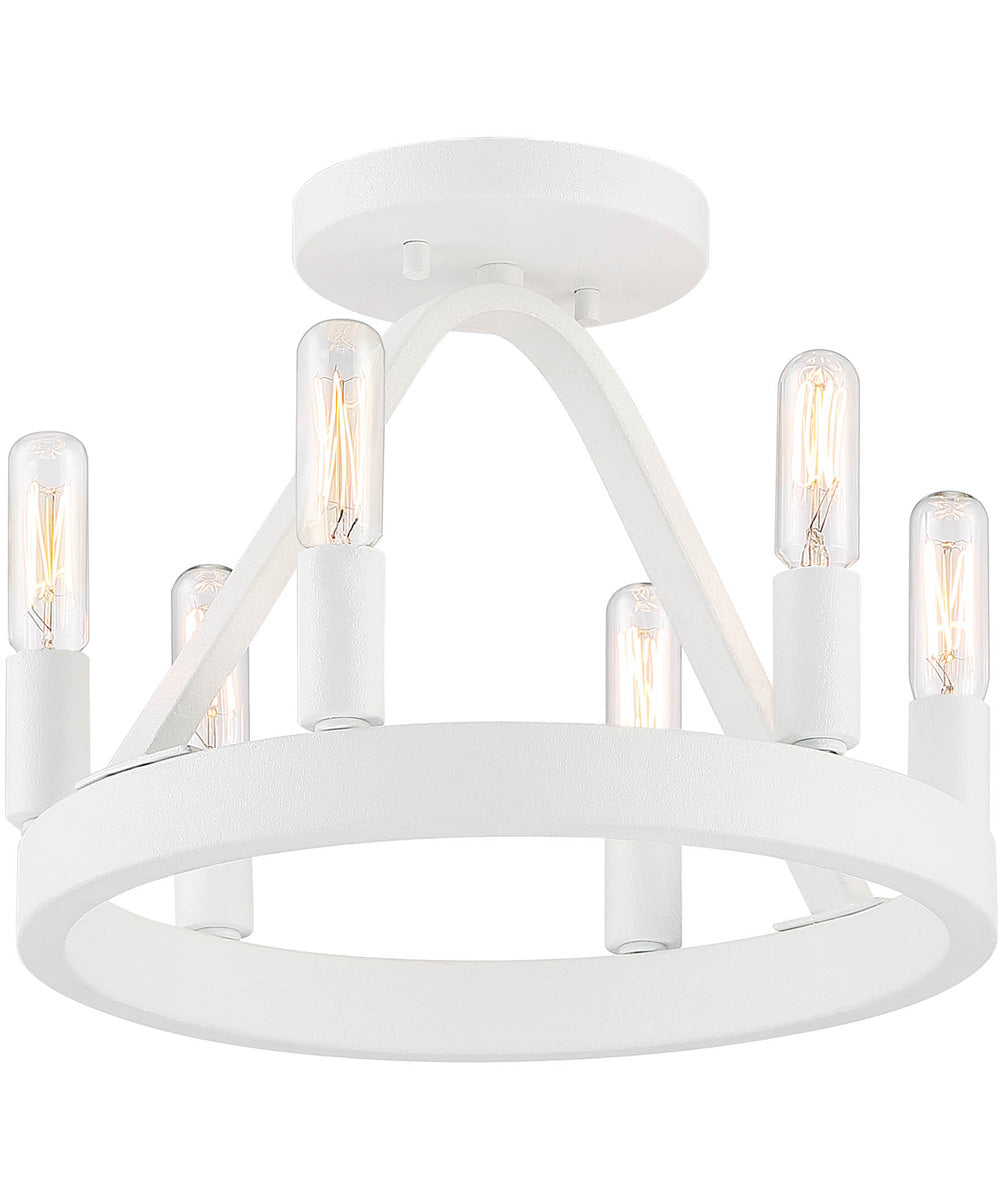 Carousel 6 Light Semi Flush Matte White