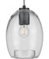 Caisson 1-Light Clear Glass Global Pendant Light Graphite