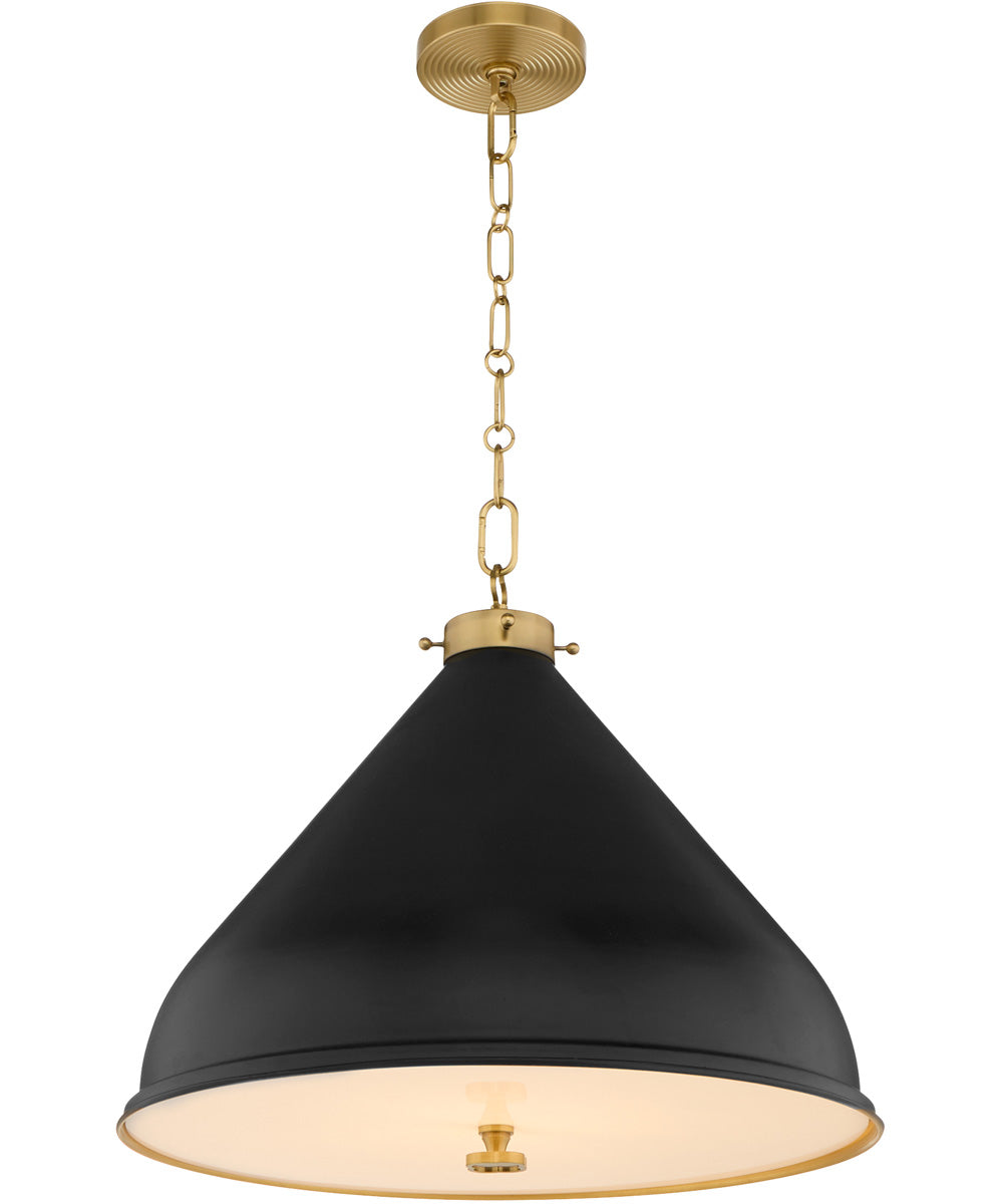 Bonnel 1-light Pendant Matte Black|Aged Brass