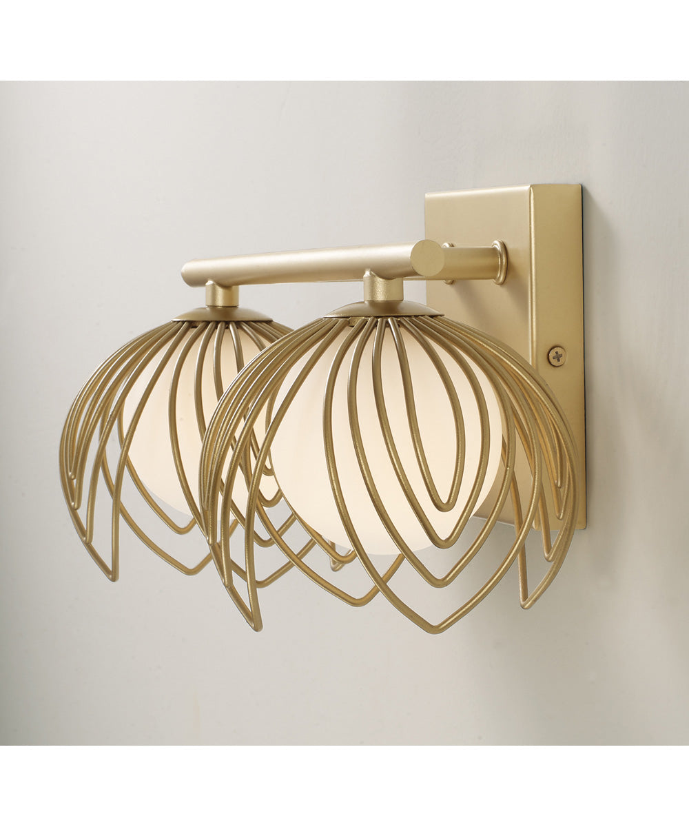 Flora 2-Light Vanity Buffed Gold