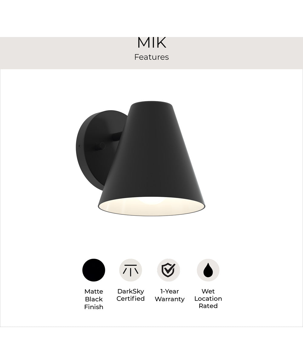 Mik Medium Outdoor Wall Light Matte Black