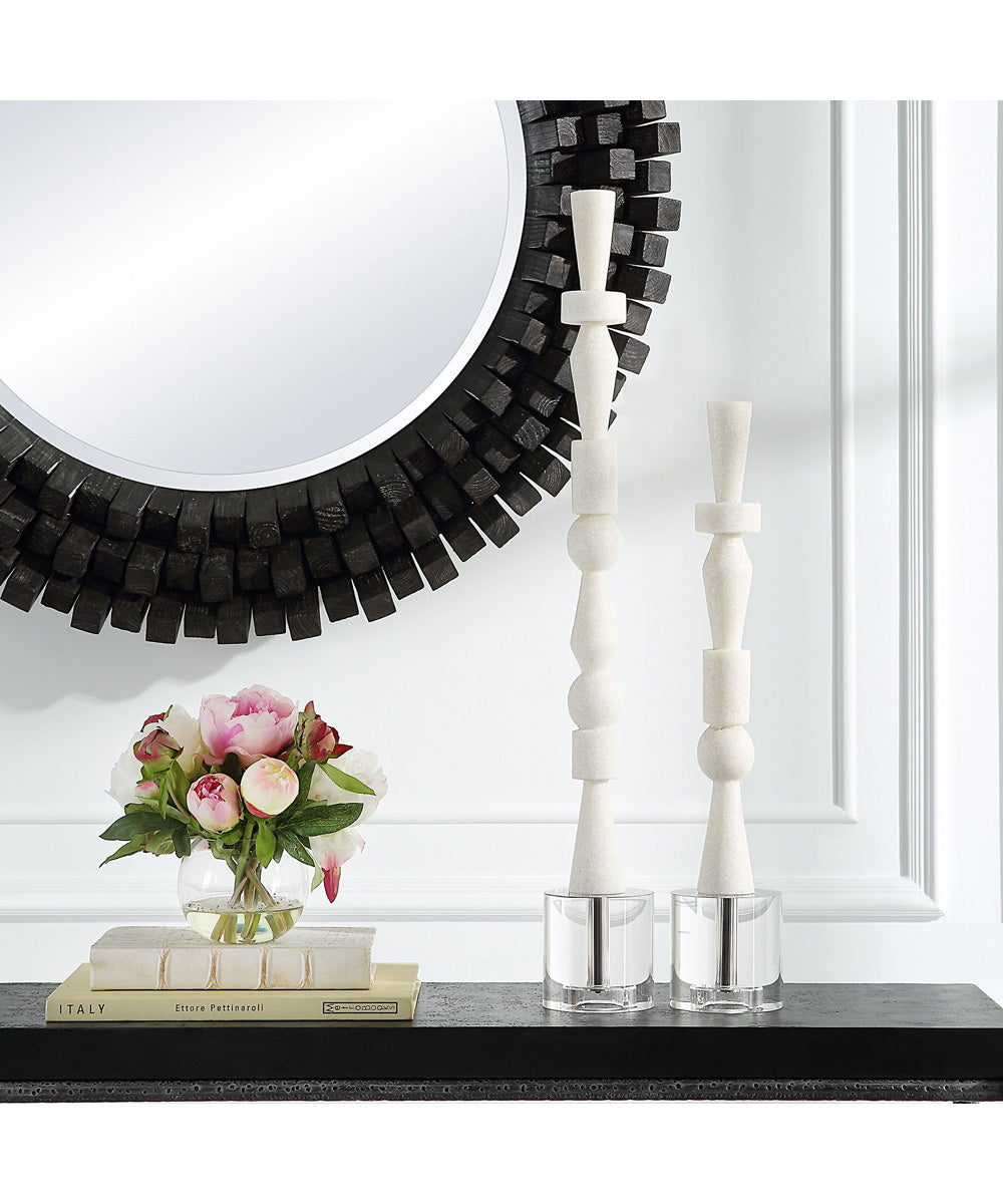 Norte White Stone Sculptures, Set of 2