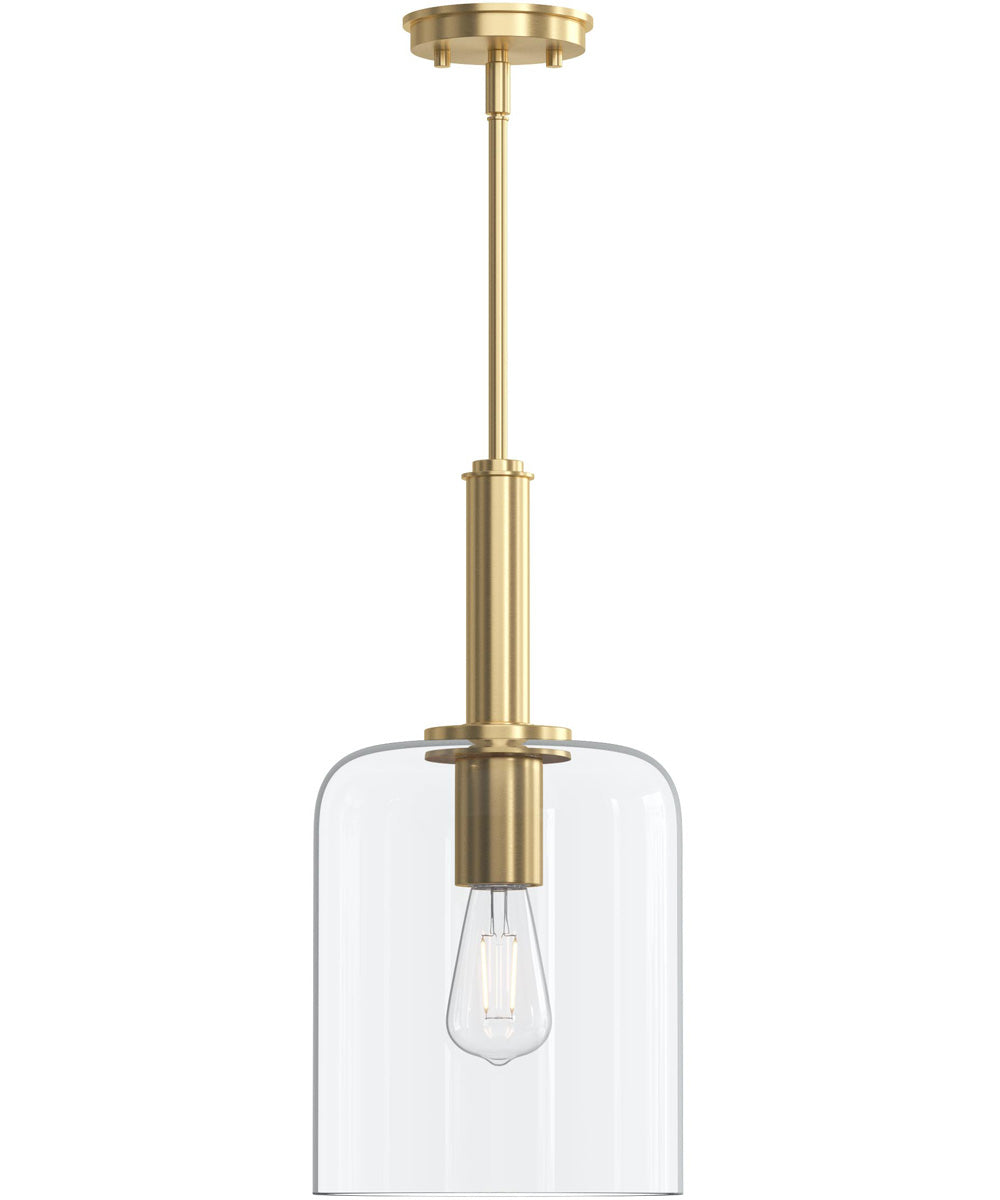 Reines 1-Light Pendant with Clear Glass Shade Brushed Gold