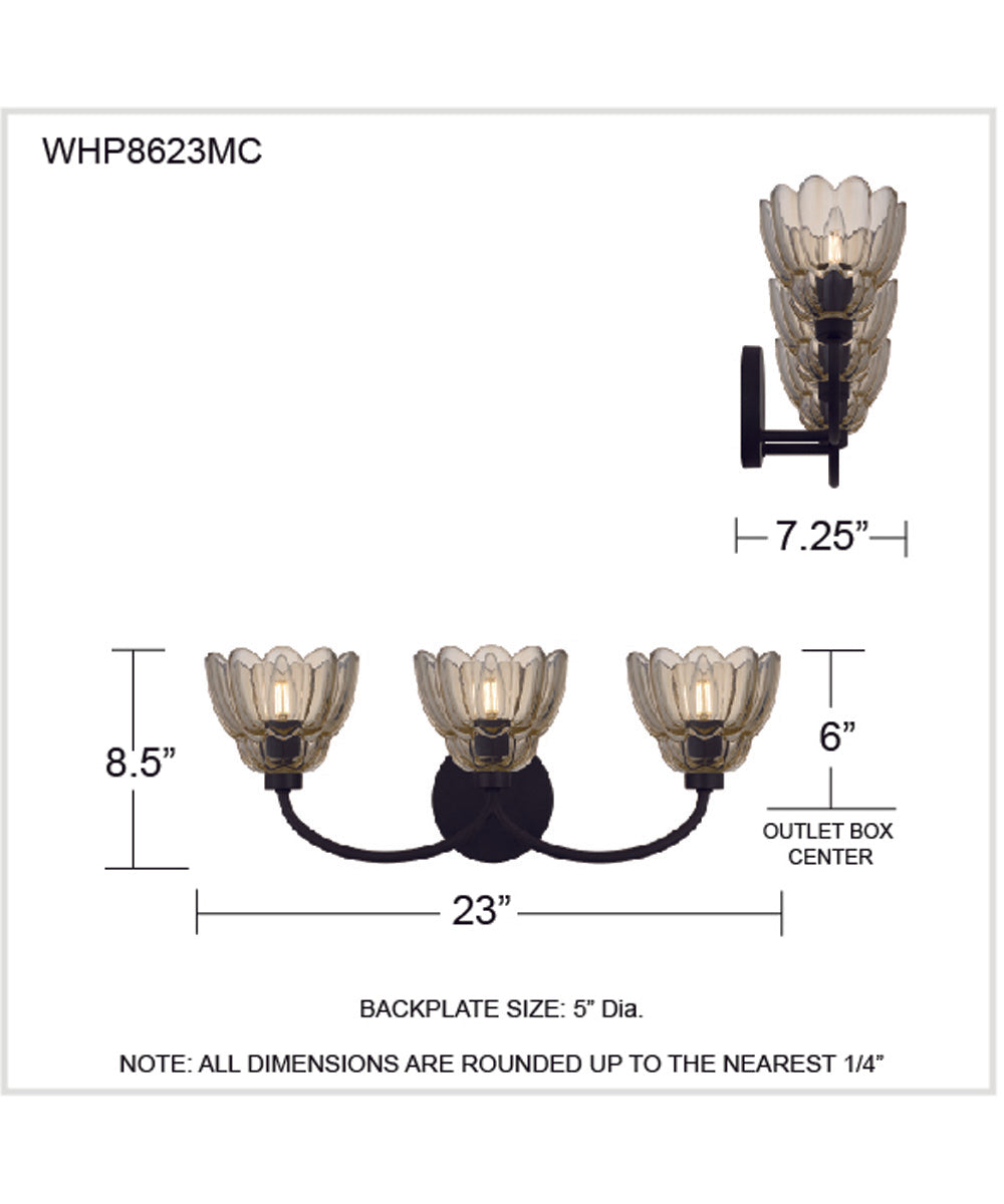 Whitecap 3-light Bath Light Mottled Cocoa