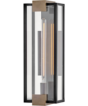 Bergen 1-Light Medium Wall Mount Lantern in Black