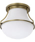Valdora 1-Light Close-to-Ceiling Natural Brass