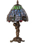 13" High Tiffany Hanginghead Dragonfly Cherub Accent Lamp