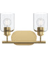 Reines 2-Light Bath Vanity with Clear Glass Shades Brushed Gold