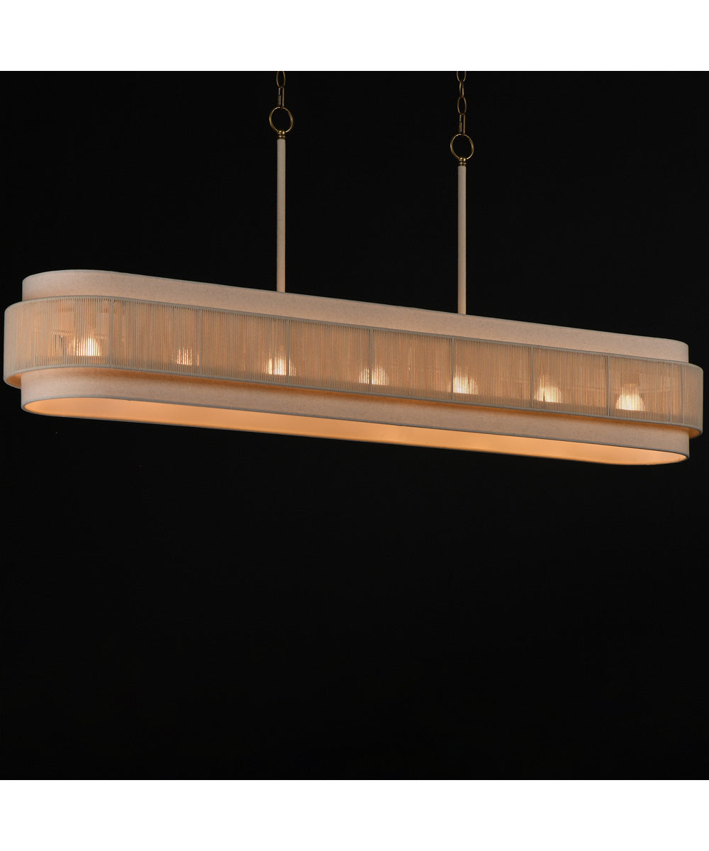 Seacliff 7 Light Linear Pendant Natural Aged Brass