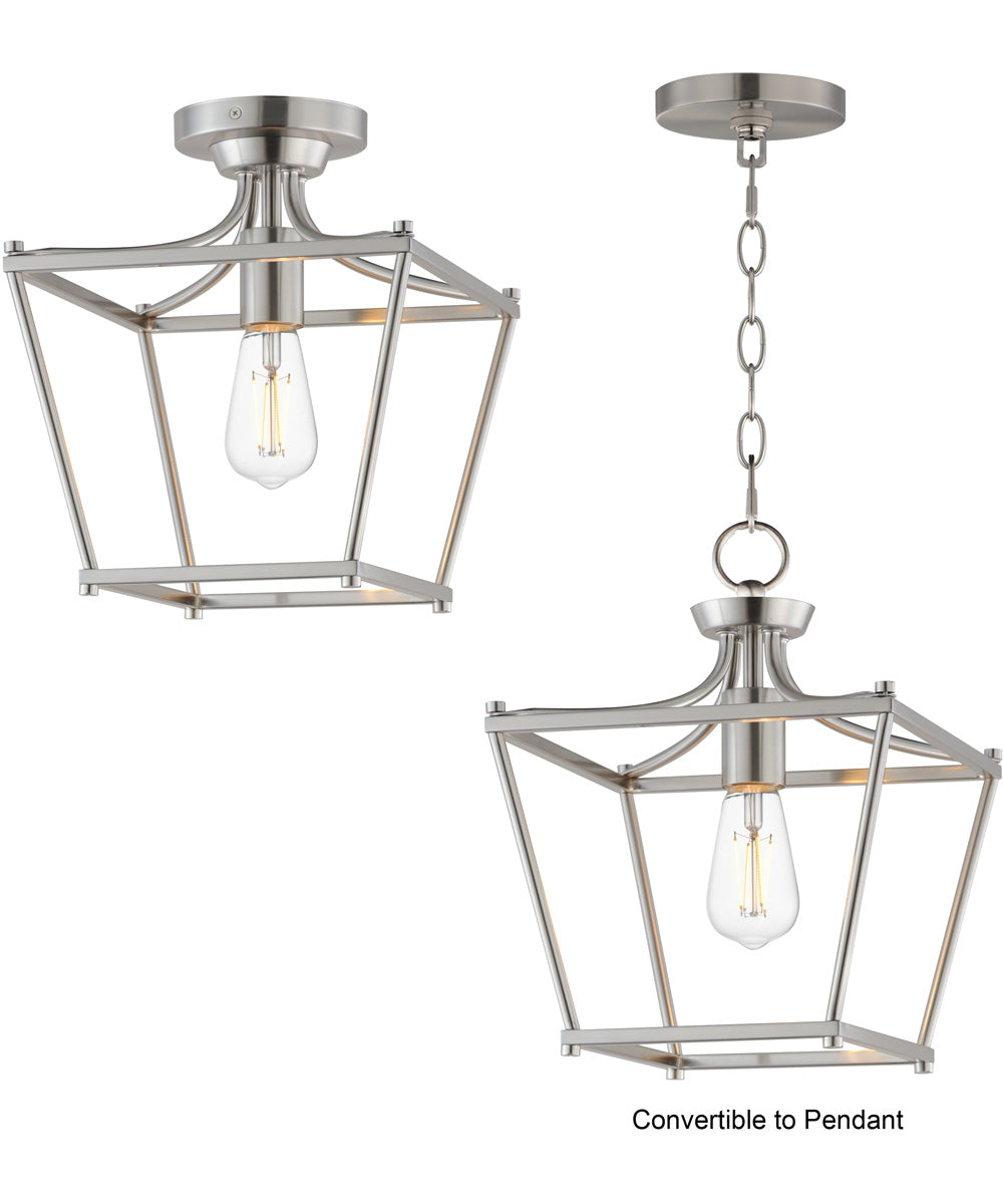 Clifton Single Pendant / Semi-Flush Satin Nickel