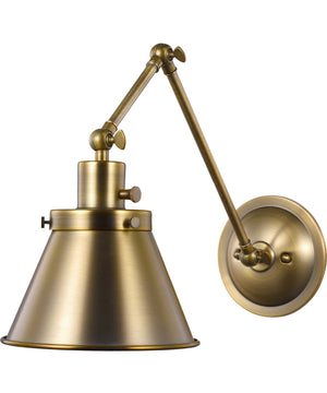 Hinton Swing Arm Wall Light Vintage Brass