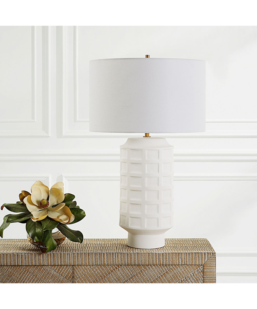 Window Pane White Table Lamp
